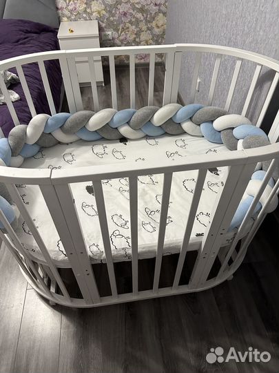 Детская кроватка трансформер с маятником 7в 1