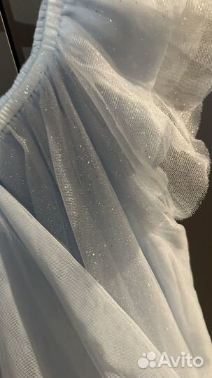 Платье пышное с блестками 128 Снежинка