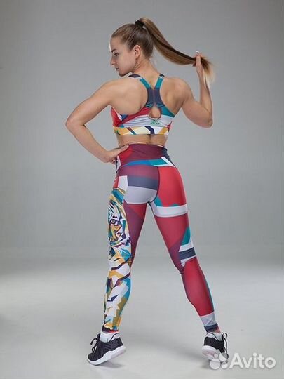 Лосины С принтом для фитнеса