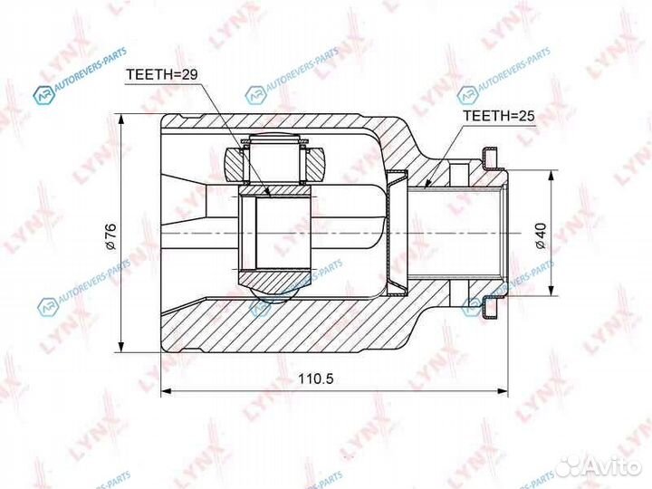 CI-7105 шрус внутренний перед правлев