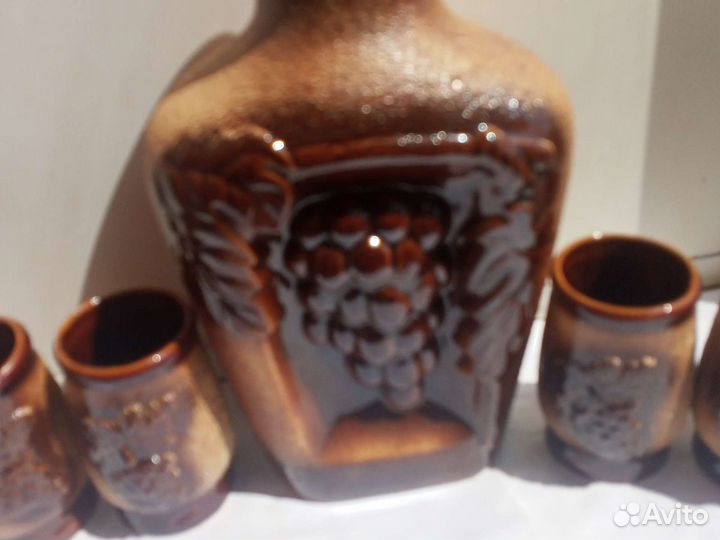 Графин для вина с 4 стаканами новый СССР