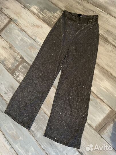 Брюки палаццо блестящие праздничные