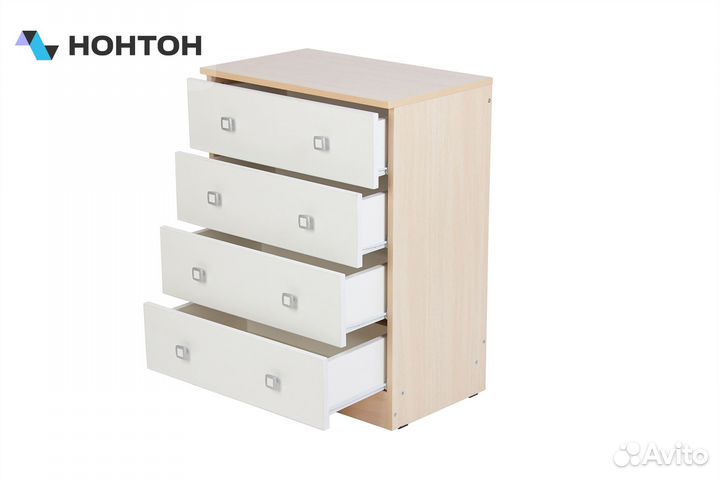 Комод c 4 ящиками Polini kids Simple дуб пастельны