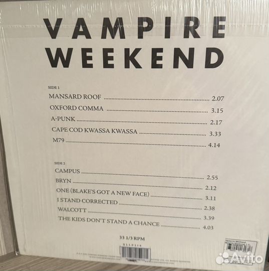 Винил Vampire Weekend первый альбом