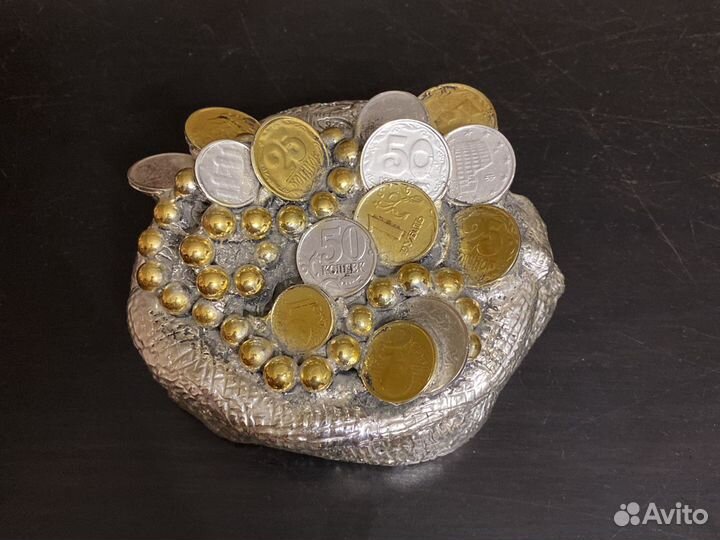 Статуэтка «Денежный мешок» из серебра