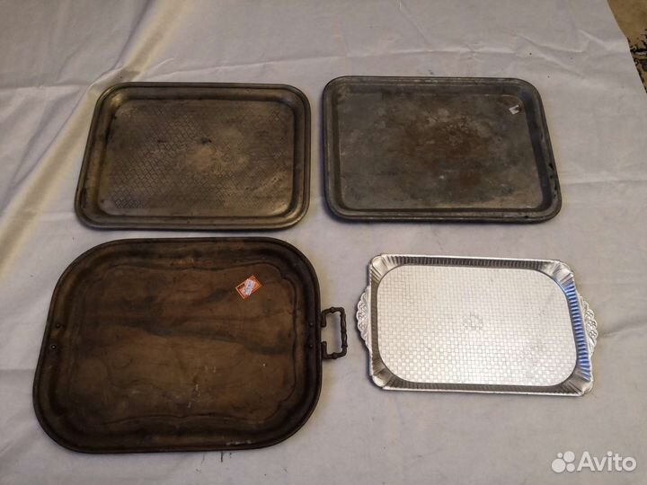 Поднос старинный, латунный