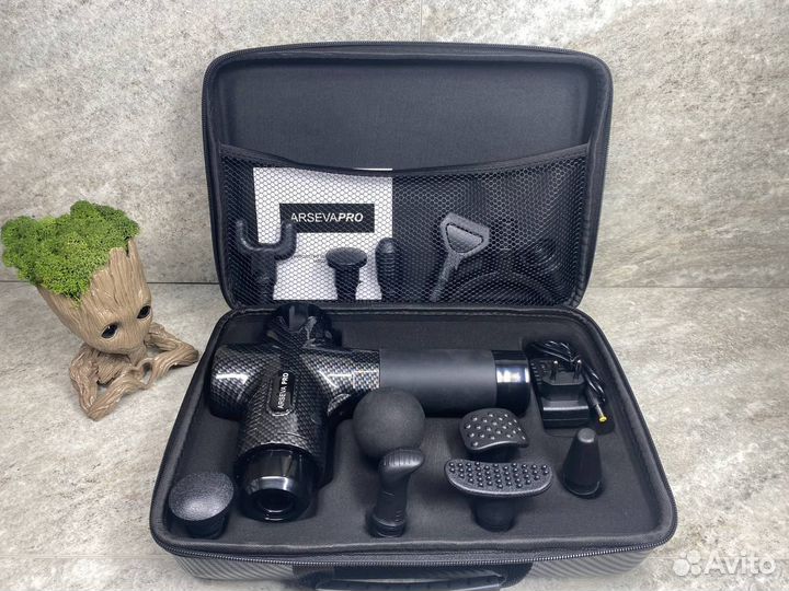 Перкуссионный массажер для тела 14 насадок