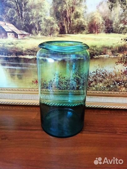 Ваза на ножке, винтаж, стекло