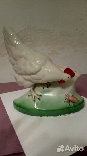 Карандашница Курица, фарфор, СССР старая Городница