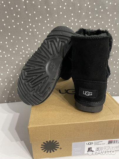 UGG угги черные с пуговкой (18 и 19см)