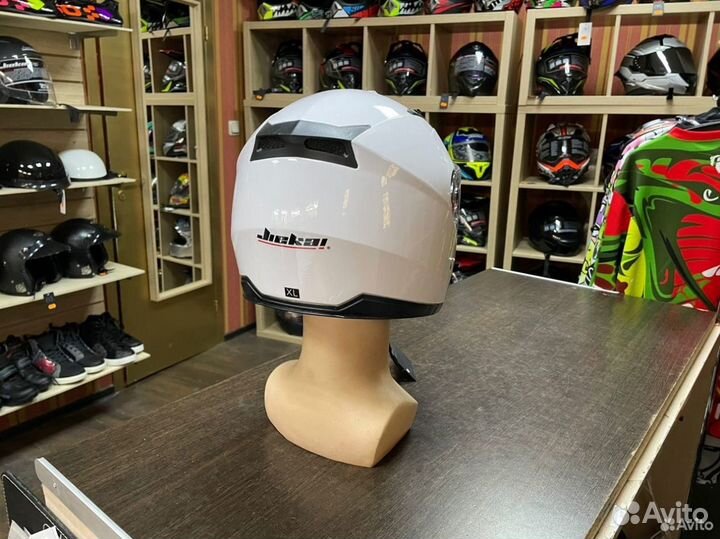 Открытый шлем с очками White для мото