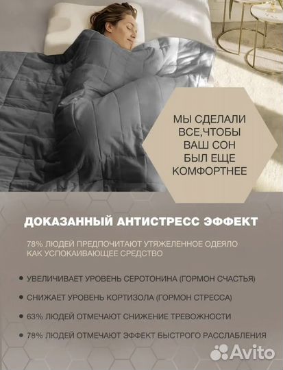 Утяжеленное одеяло Softdreams 6,9кг 172х205