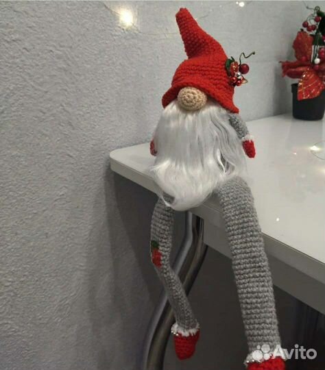 Гном вязаный игрушка хэндмейд