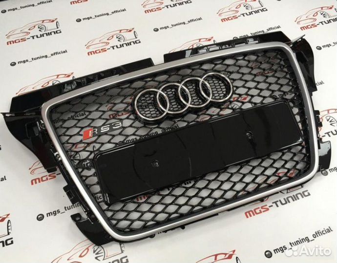 Решетка на Audi A3 в стиле RS3 08-13гг. дизайн 3