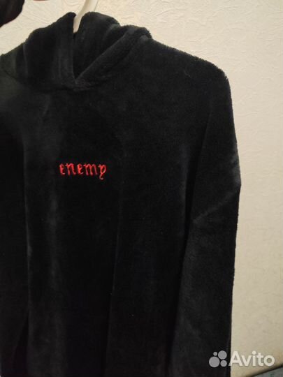 Zxcursed enemy system plush hoodie black