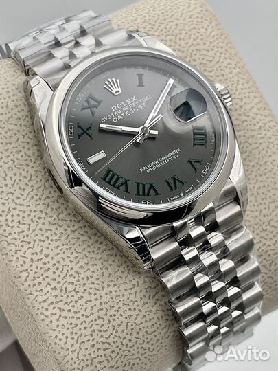 Часы rolex datejust 36 wimbledon domed bezel