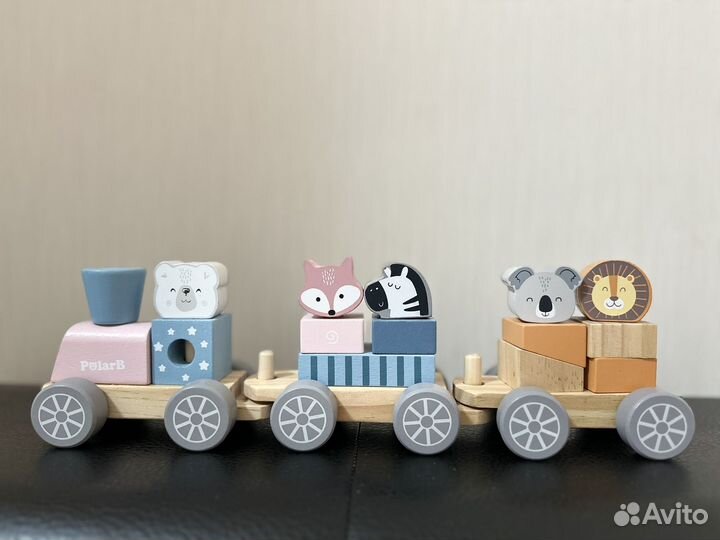 Деревянный конструктор паровозик