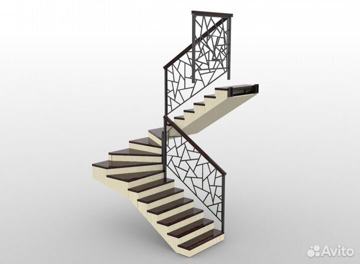 Лестница на металлическом каркасе