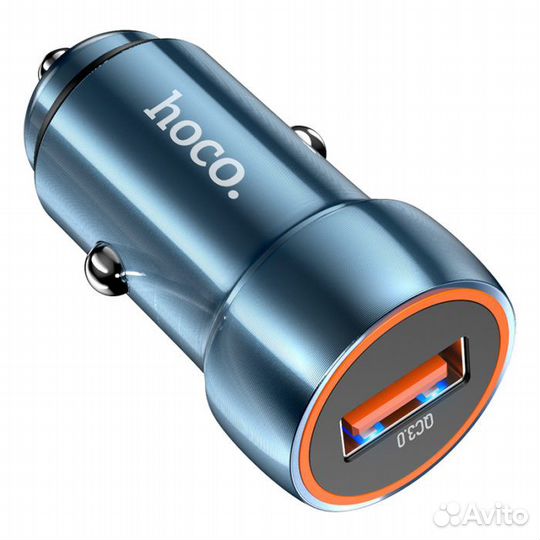 Автомобильная зарядка hoco Z46 Blue shield single