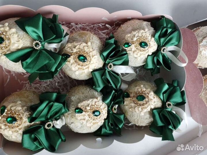 Набор елочных игрушек ручной работы