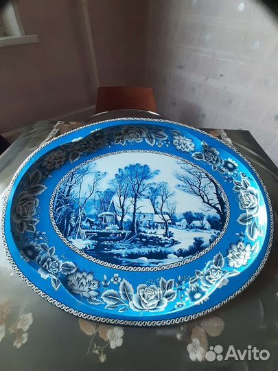 Большие(фарфор.) блыда,чашки Дулево,чайник.Тарелка