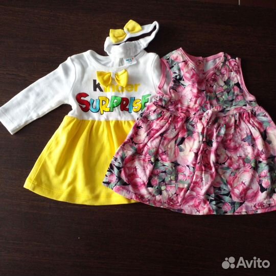 Платья/боди/сарафаны для девочек 68 пакетом