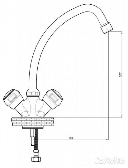 Смеситель GPD Rios KEB30 для кухни