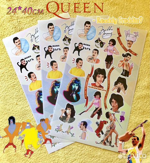 Авторские Стикеры Фредди Меркьюри Queen