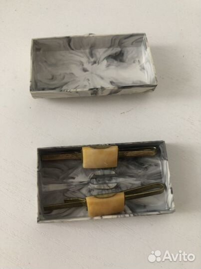 Зажим для галстука СССР с янтарем винтаж