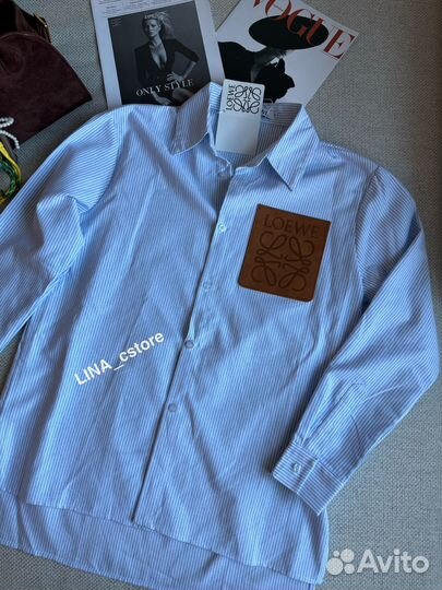 Рубашка голубая Loewe