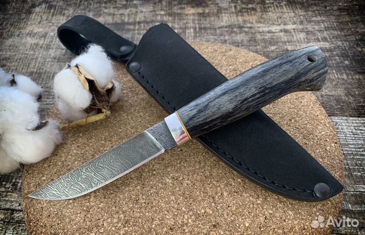 Мини нож из дамаска