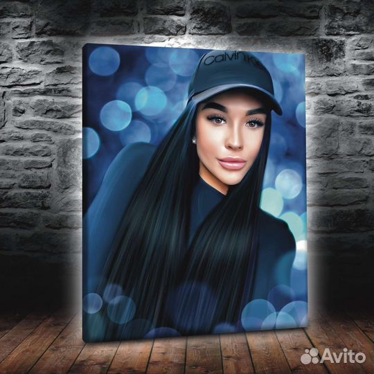Портрет по фото на холсте