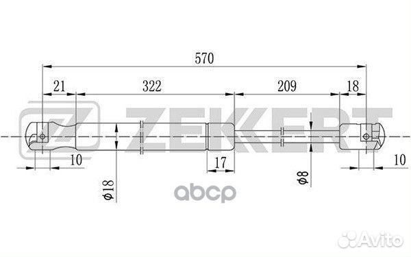 Пружина газовая багажника Hyundai Matrix 01- (з