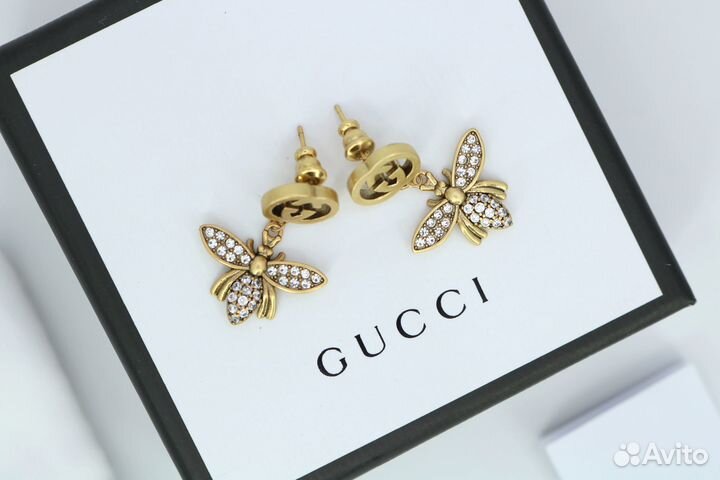 Серьги Gucci гуччи пчелы