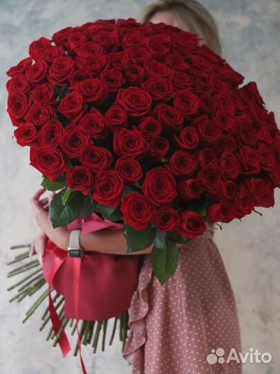 Метровые розы красные гигант