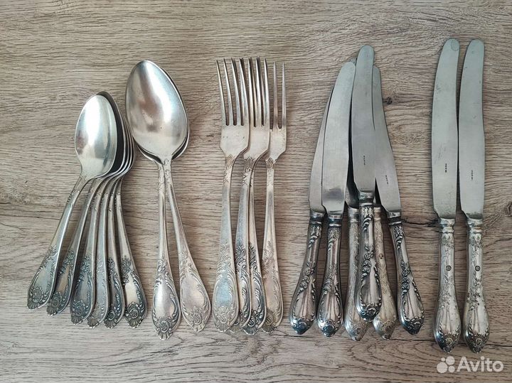 Набор столовых приборов, Мельхиор, СССР