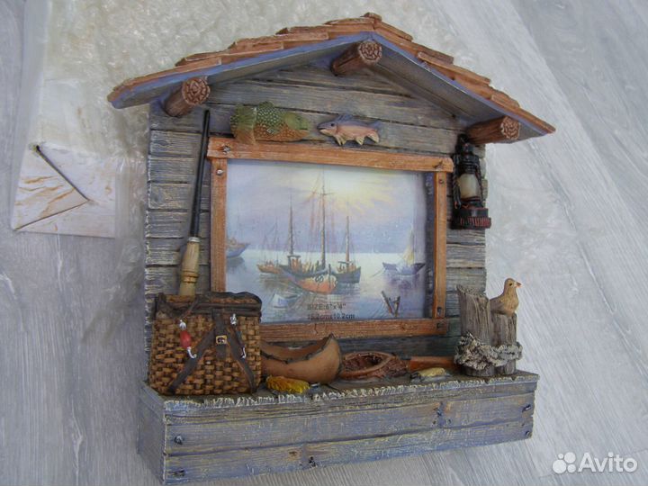 Фоторамка рыбака, размер фото 15,2 х 10,2 см