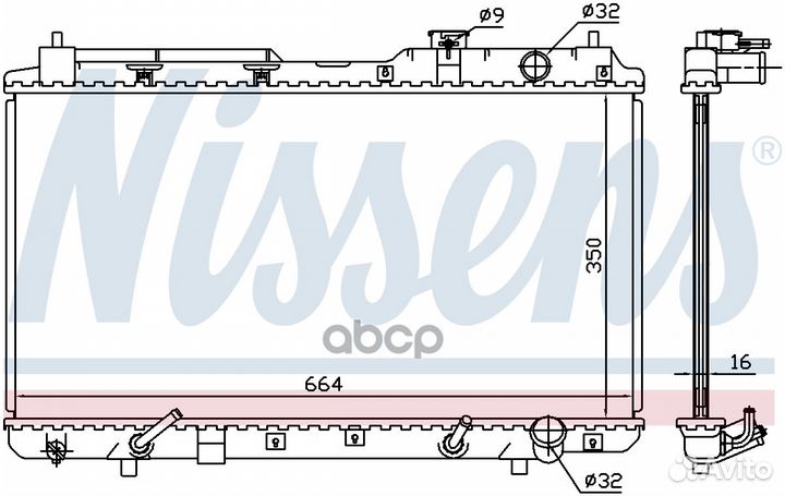 Радиатор honda CR-V 2.0 A/T 95-03 681021 Nissens