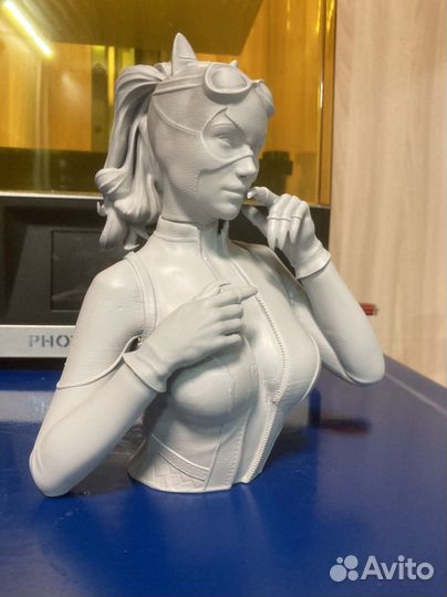 Женщина Кошка, бюст 16 см, 3д печать