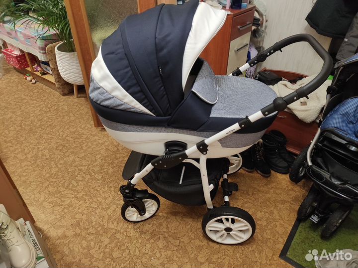 Коляска Indigo 2 в 1, синяя, модель 2021 года