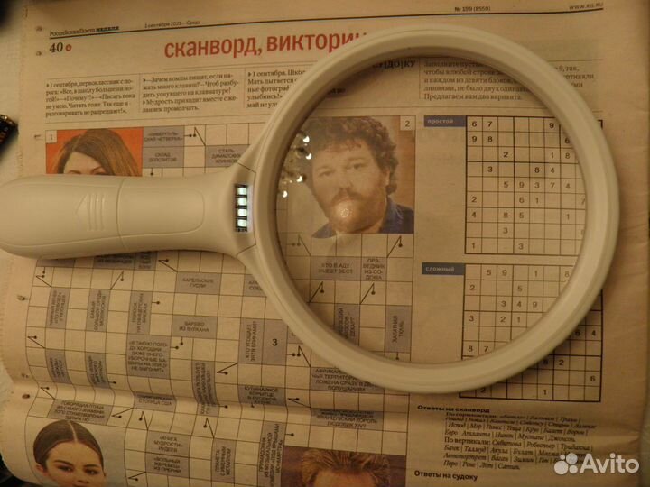 Лупа с подсветкой 4led 10 Х 130 мм 30 Х 25 мм