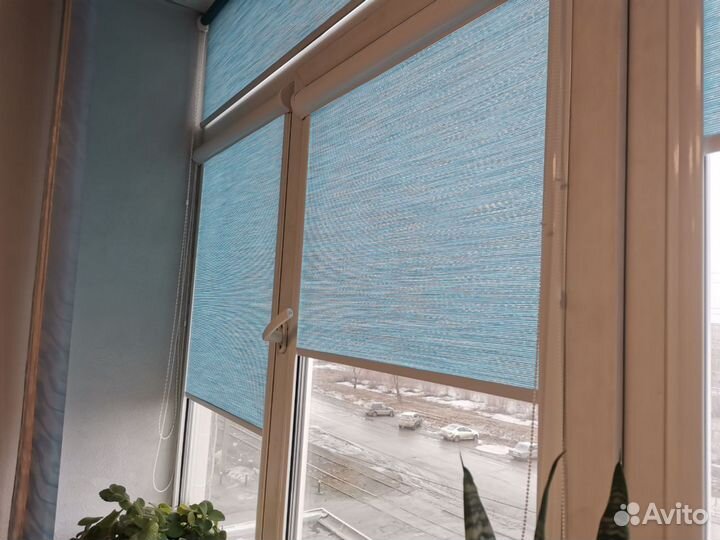 Рулонная штора - Ямайка голубой Уни5