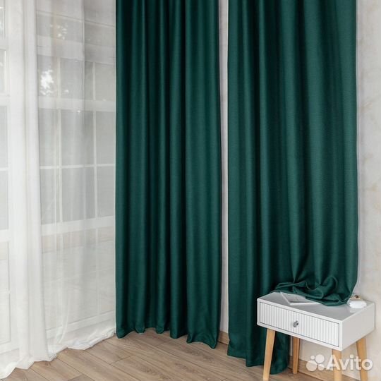 Комплект штор рогожка Орфей Виридиан