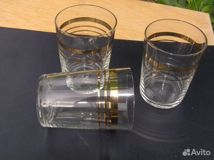 Стопки 65 мл стекло позолота СССР 6 штук