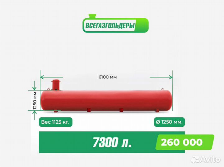 Газгольдер 7300 л. Подземный / Доставка Монтаж