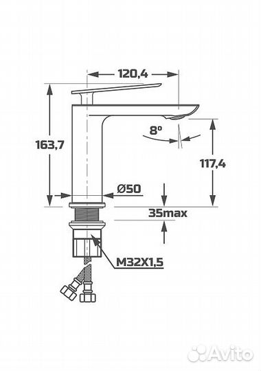 PL1095 смеситель для раковины