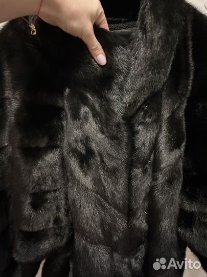 Норковая шуба чёрная автоледи 44 46