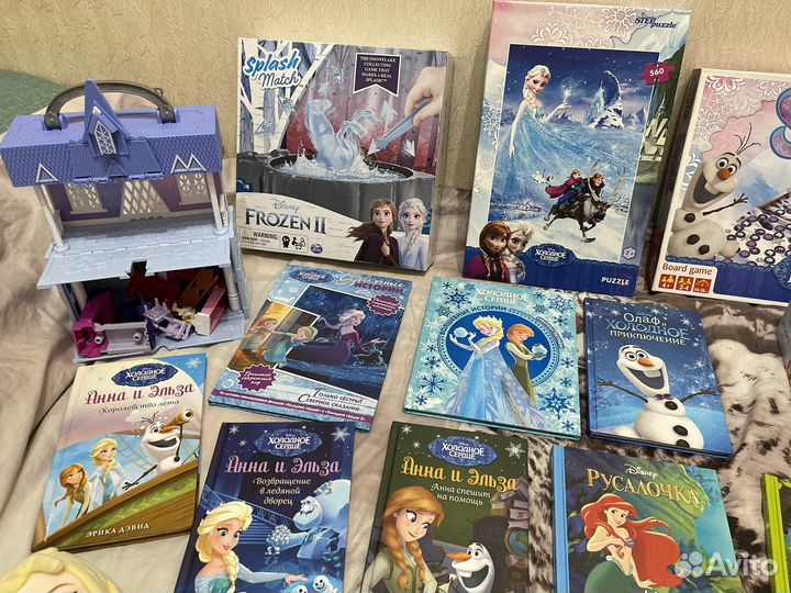 Детские книги сказки пазлы игры холодное сердце