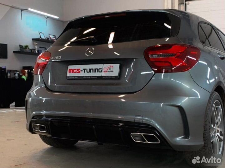 Диффузор с насадками Мерседес w176 А45 AMG 15-18гг