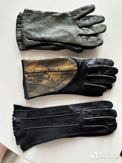Перчатки женские кожаные
